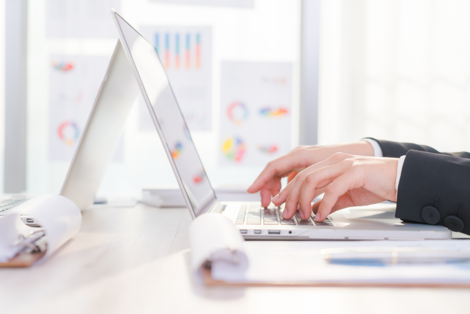 closeup-business-woman-hand-typing-laptop-keyboard
